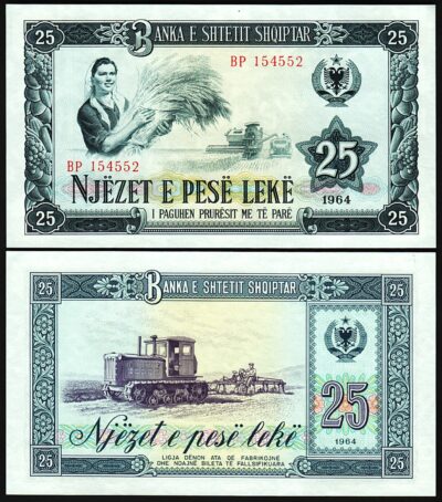 Albania 25 Leke 1964, UNC, P-37