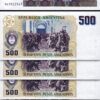 Argentina 500 Pesos 1984, UNC-, 5 Pcs LOT, P-316, Suffix A