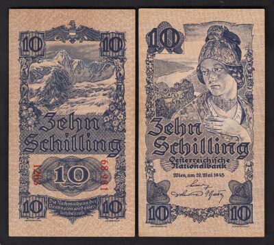 Austria 10 Schilling 1945, XF+, P-114