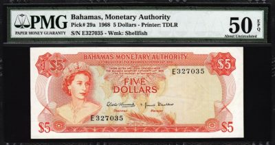 Bahamas 3 Dollars Banknote, L.1974 (1984), P-44, UNC
