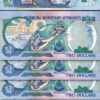 Bermuda 2 Dollars 2000, UNC, 5 Pcs LOT, Consecutive, P-60a, Prefix C/I