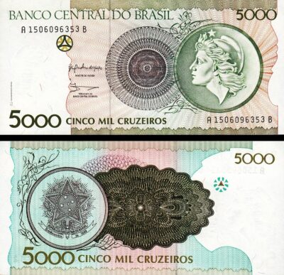 Brazil 5000 Cruzeiros  1990, UNC, P-227