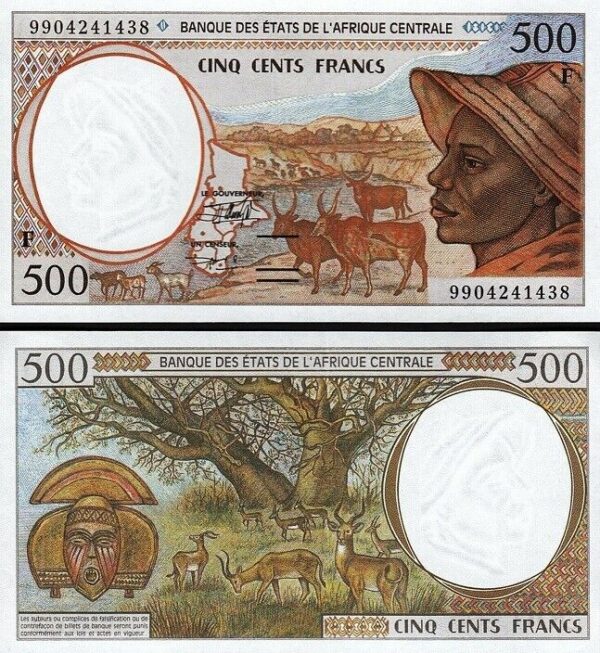 Central African Republic 500 Francs 1999, UNC, P-301Ff