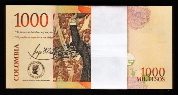 Colombia 1000 Pesos 2015, UNC, BUNDLE, Pack of 100 PCS, Consecutive, P-456t - Image 3