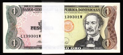 Dominican Rep. 1 Peso Oro 1988, UNC, ½ BUNDLE, Pack 50 PCS, P-126c