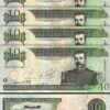 Dominican Republic, 10 Pesos Oro 2002, UNC, 5 Pcs LOT, Consecutive, P-168b