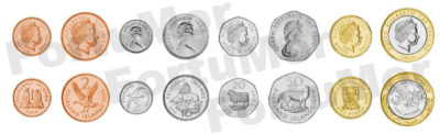 1-2 pence 1998-2004 UNC Falkland Islands set of 4 coins