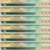 Fiji 2 Dollars 1996, UNC, 10 Pcs LOT, Consecutive, P-96b, Queen Elizabeth II