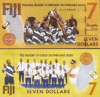 Fiji 7 Dollars 2020 2022, UNC, Commemorative, P-122, Prefix FIJ