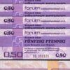 Germany DDR 50 Pfennig 1979, UNC-, 5 Pcs LOT, P-Fx1