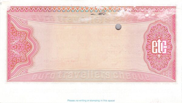 Germany SPECIMEN, Dusseldorf Travellers Cheque, 500 Marks T.Cook, UNC, Watermark - Image 3