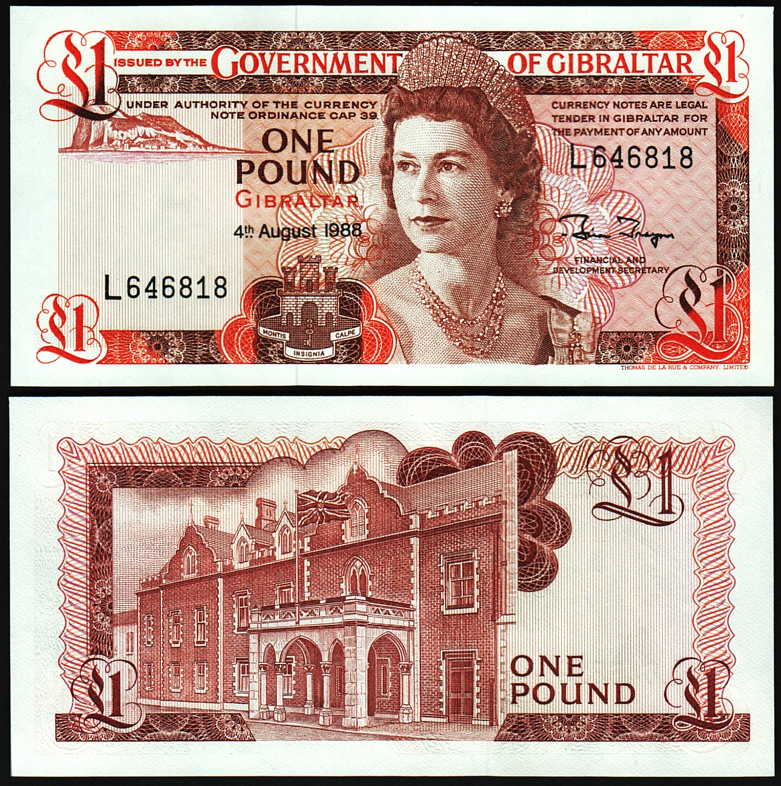 Gibraltar 1 Pound 1988, UNC, 20 Pcs LOT, Consecutive, P-20e, Que II - Image 5