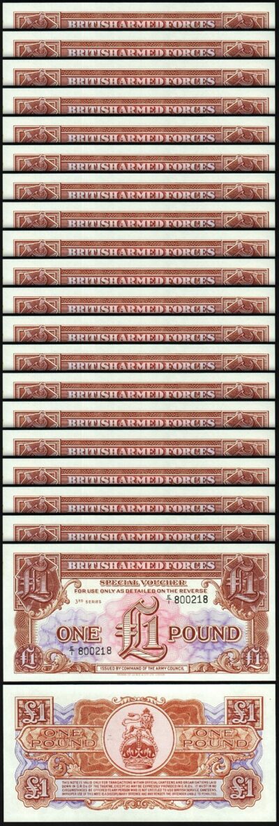 Great Britain England UK Armed Force 1 Pound 1956,UNC, 20 Pcs LOT,P-M29,Security