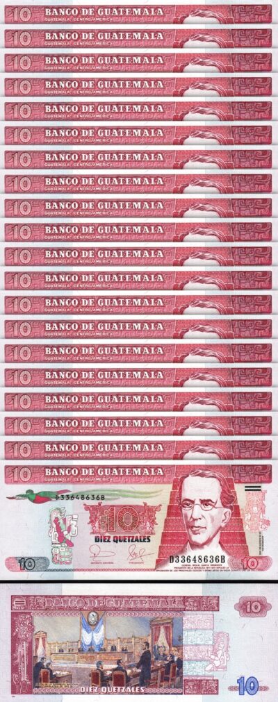Guatemala 10 Quatzales, 2006, UNC, 20 Pcs LOT, Consecutive, P-111a