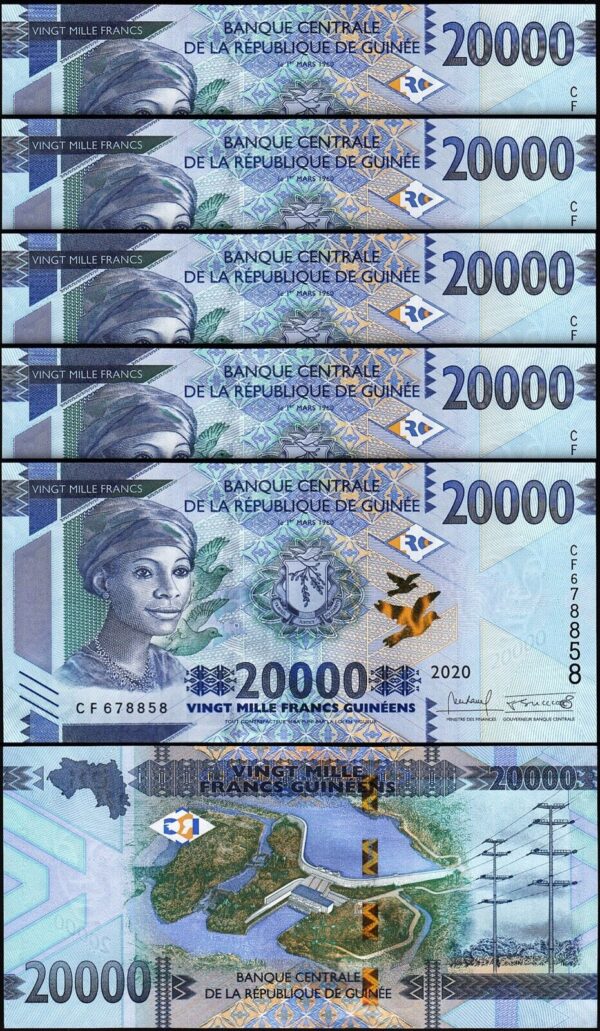 Guinea 20000 Francs 2020, UNC, 10 Pcs LOT, Consecutive, P-50c, New Date - Image 3