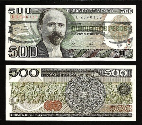 Mexico 500 Pesos 1984, UNC, P-79