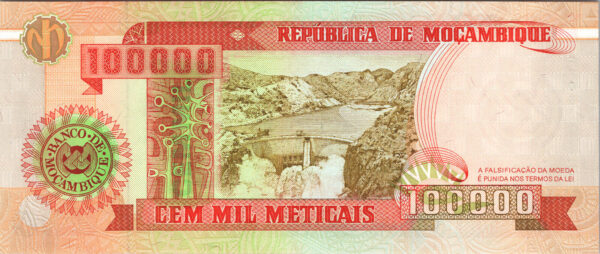 Mozambique 100000 100,000 Meticais 1993 (1994), RADAR FF 0511150 AU-UNC, P-139 - Image 3