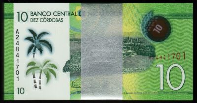 NICARAGUA 2015 10 CORDOBAS UNC POLYMER BANKNOTE P-NEW BUY FROM A USA SELLER !!! 