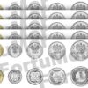 Poland UNC, 5 x 9 PCS COIN SET, 1 2 5 10 20 50 Groszy 1 2 5 Zlotych 2017,BIMETAL