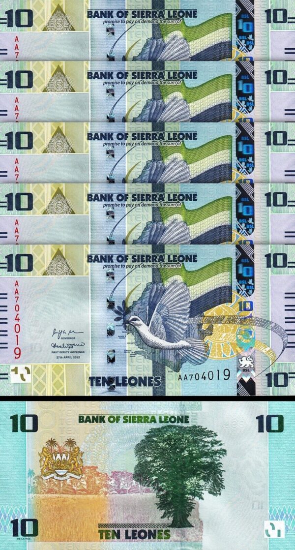 Sierra Leone 10 Leones 2022, UNC, 20 Pcs LOT, Consecutive, P-New Design - Image 4