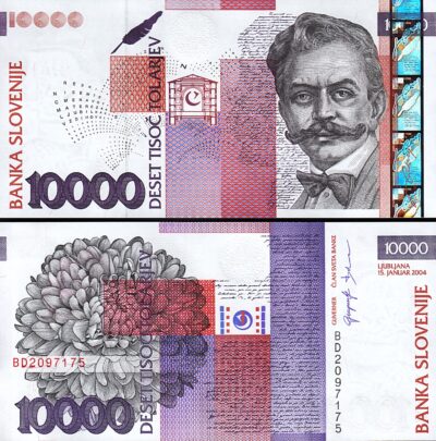 Slovenia 10000 Tolarjev 2004, UNC, P-34b, Pre-Euro