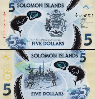 Solomon Islands 5 Dollars 2019 (2023), UNC, POLYMER, P-38 New