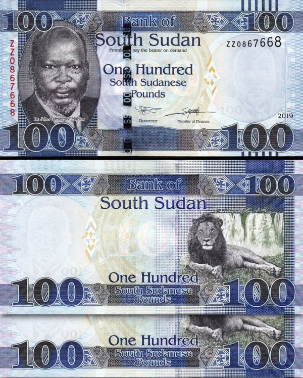 South Sudan 100 Pounds 2019, REPLACEMENT ZZ, UNC, 2 Pcs PAIR, Consecutive,P-15dr