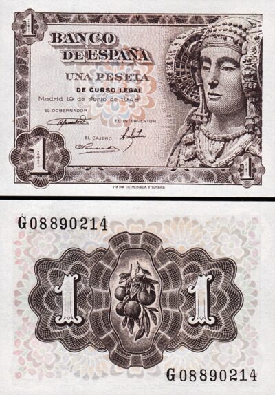 Spain Espana 1 Peseta 1948, UNC, P-135