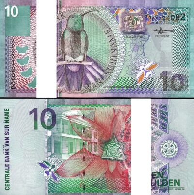 Surinam Suriname 10 Gulden 2000, UNC, BUNDLE, Pack of 100 PCS, P-147