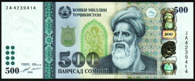 Tajikistan 500 Somoni 2018, UNC, P-22a