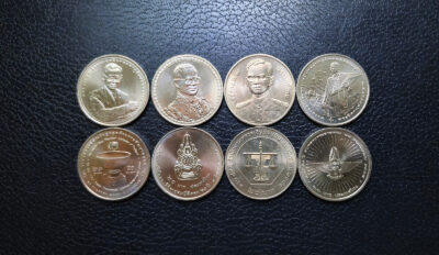 Thailand 4 Pcs Coins SET, 20 Baht 2000 2006, UNC