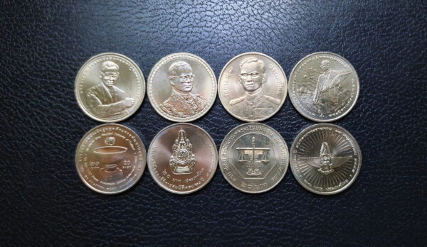 Thailand 4 Pcs Coins SET, 20 Baht 2000 2006, UNC