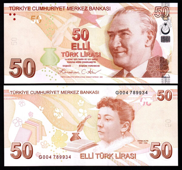 Turkey 5 Pcs UNC Set, 5 10 20 50 100 Lira 2022 2025, Pick 222 to 226 - Image 4