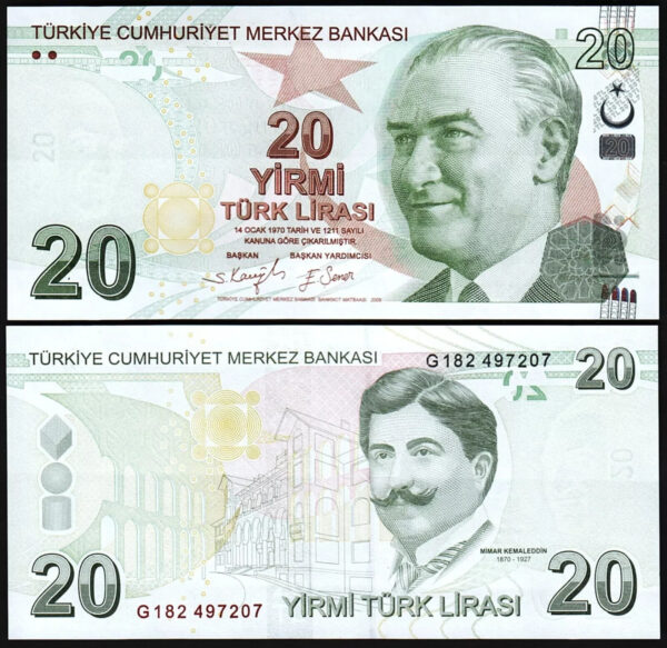 Turkey 5 Pcs UNC Set, 5 10 20 50 100 Lira 2022 2025, Pick 222 to 226 - Image 6