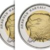 Turkey 5 (x) Anatolian Eagle 1 Lira 2014 LOT, Bimetal, UNC, Coin