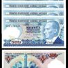 Turkey 500 Lira 1970 , UNC , 5 Pcs LOT , P-195 , Prefix D