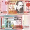 Uruguay 2000 Nuevos Pesos 1989, UNC, P-68