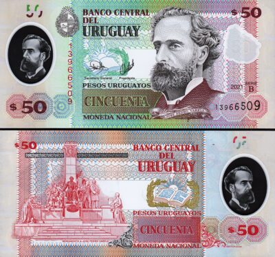 Uruguay 50 Pesos 2021, UNC, POLYMER, P-102 New Date