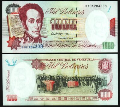 Venezuela, 1000 Bolivares, 5 Feb 1998, UNC, P-76c, Simon Bolivar