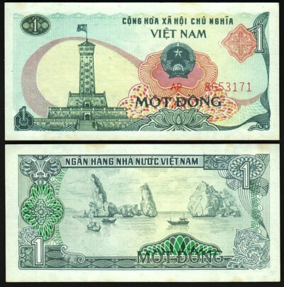 Vietnam 1 Dong 1985, UNC, P-90, with Lightly Small Pale