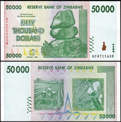 Zimbabwe 50000 Dollars 2008, AU, P-74