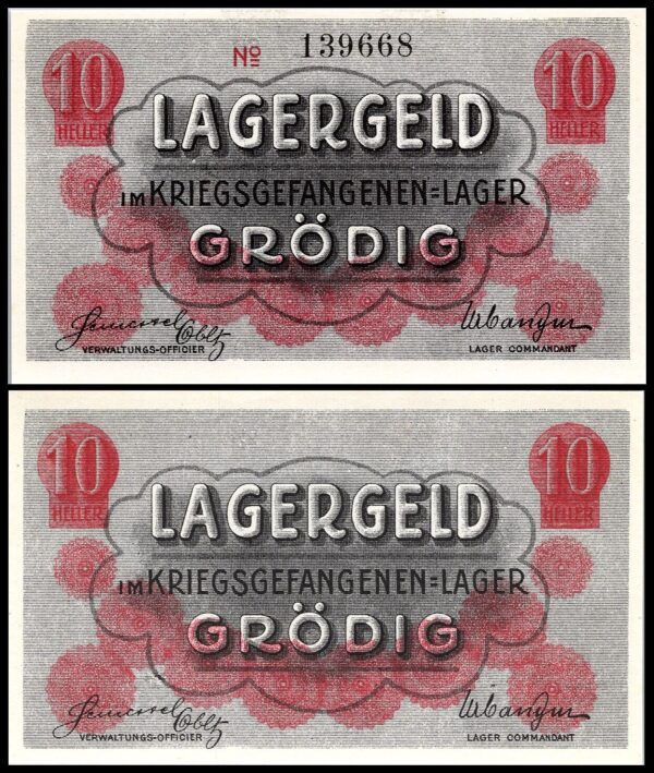 Austria Grodig 10 Heller 1918 , UNC , P-C1392, Military Currency