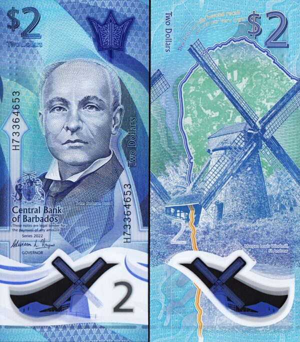 Barbados 2 Dollars, 2022, UNC, ½ BUNDLE, Pack of 50 PCS, Polymer, P-80 - Image 4