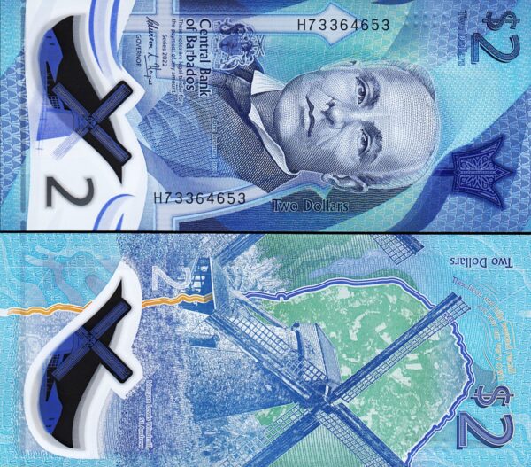 Barbados 2 Dollars, 2022, UNC, ½ BUNDLE, Pack of 50 PCS, Polymer, P-80 - Image 5