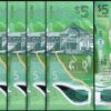 Barbados 5 Dollars, 2022, UNC, 10 Pcs LOT, Consecutive, Polymer, P-81 - Image 3