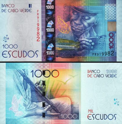 Cabo, Cape Verde 1000 Escudos 2024 (2025), UNC,P-NEW Signature,Date and Security