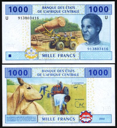 Central African States, Cas, Cameroun 1000 Francs 2002, UNC, P-208Ue