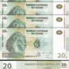 Congo 20 Francs 2003, UNC, 5 Pcs LOT, Consecutive, P-94a