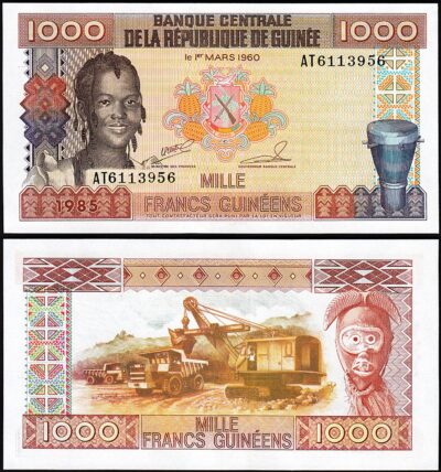 Guinea 1000 Francs 1985, UNC, P-32, Large