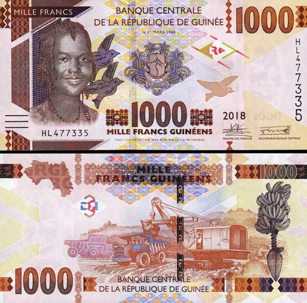 Guinea 1000 Francs, 2018 2019, UNC, 10 Pcs LOT, Consecutive, P-48 - Image 4